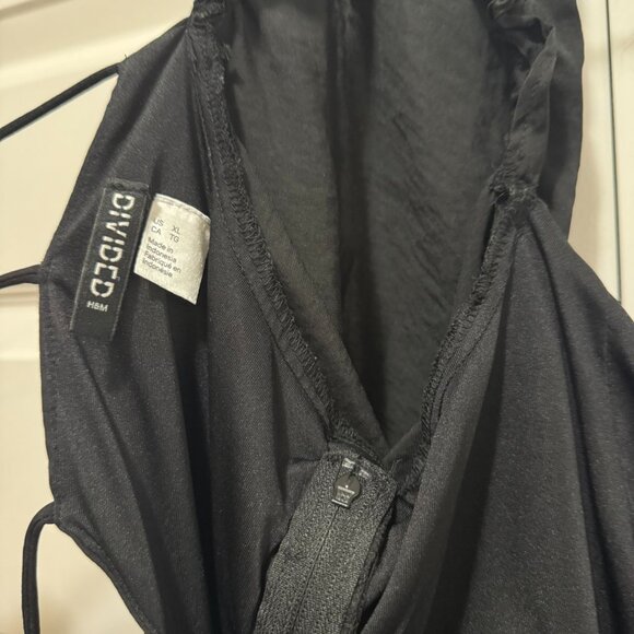 H&M Black Puff Sleeve Smocked Midi Dress – Square Neck XL - Picture 6 of 8